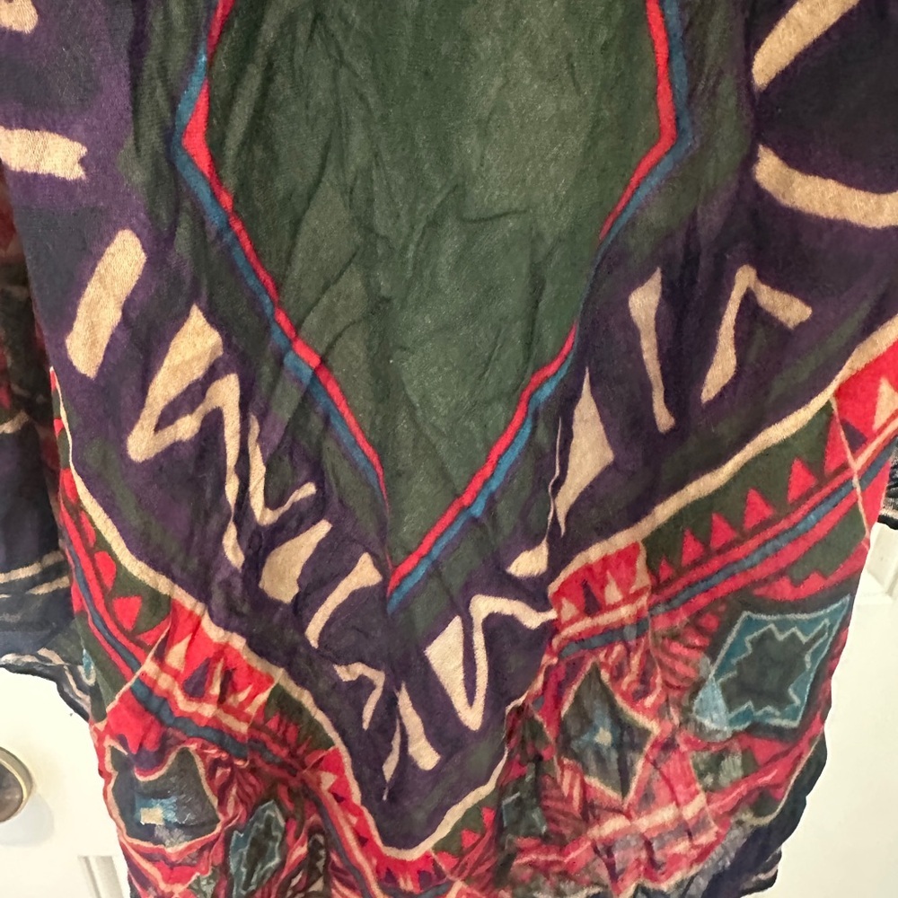 Two Colorful Geometric Patterned Scarves - Picture 7 of 7